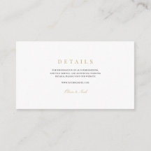 Elegant Script Gold & White bruiloft details