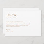 Elegant Script Gold & White Dankkaart Bedankkaart (Voorkant / Achterkant)