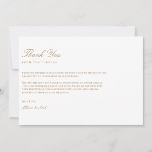 Elegant Script Gold & White Dankkaart Bedankkaart