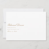 Elegant Script Gold & White Repetial Dinner Kaart (Voorkant)