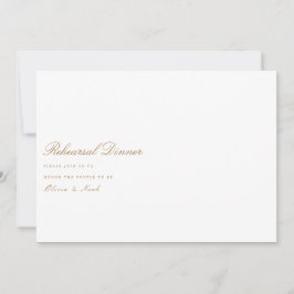Elegant Script Gold & White Repetial Dinner Kaart