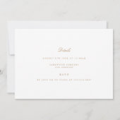 Elegant Script Gold & White Repetial Dinner Kaart (Achterkant)