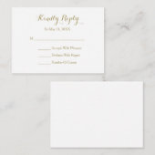 Elegant Script Gold White RSVP-kaart Informatiekaartje (Voorkant / Achterkant)