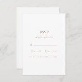 Elegant Script Gold & White RSVP-kaart RSVP Kaartje (Voorkant / Achterkant)