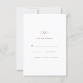 Elegant Script Gold & White RSVP-kaart RSVP Kaartje