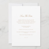 Elegant Script Gold & White Save The Date Kaart (Voorkant)