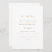 Elegant Script Gold & White Save The Date Kaart (Voorkant / Achterkant)