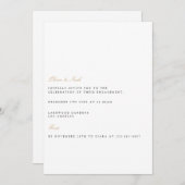 Elegant Script Gold & White Verloving Invitation Kaart (Voorkant / Achterkant)