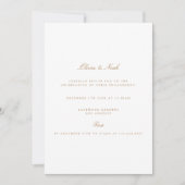 Elegant Script Gold & White Verloving Invitation Kaart (Voorkant)