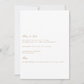 Elegant Script Gold & White Verloving Invitation Kaart (Voorkant)
