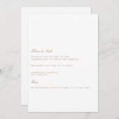 Elegant Script Gold & White Verloving Invitation Kaart (Voorkant / Achterkant)