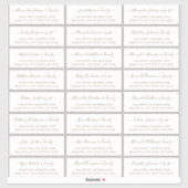 Elegant Script Gold White Wedding Guest Address Sticker (Vel)