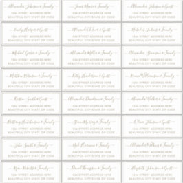Elegant Script Gold White Wedding Guest Address Sticker