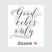 Elegant Script "Good Vibes Only" Motivatie Sticker (Vel)