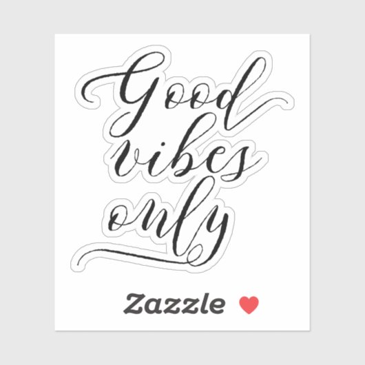 Elegant Script "Good Vibes Only" Motivatie Sticker (Vel)