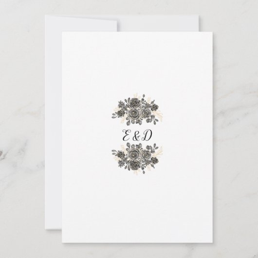 Elegant Script Gotische Bloemen Fotobruiloft Save The Date (Achterkant)