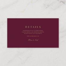 Elegant Script Goud & bordeaux bruiloft details