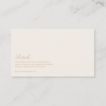 Elegant Script Goud & Ivoor Bruiloft Details