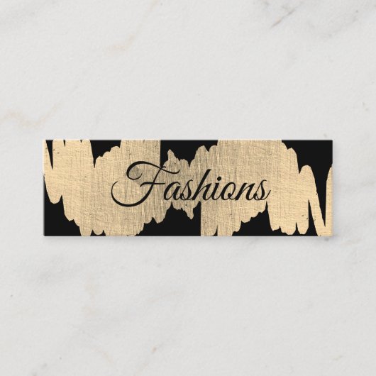 Elegant Script (goud metallic) Mini Visitekaartje (Voorkant)