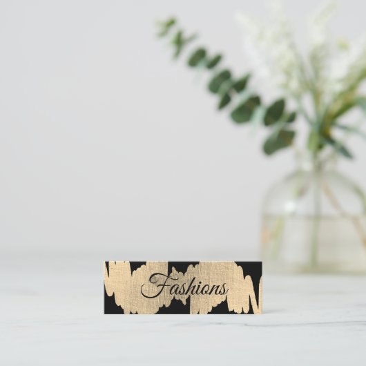 Elegant Script (goud metallic) Mini Visitekaartje (Staand voorkant)