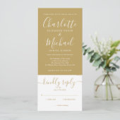 Elegant Script Goud Minimalistisch All-in-One Trou Kaart (Staand voorkant)