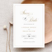Elegant Script Goud Modern Bruiloft Save the Date Kaart