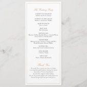 Elegant Script Goud Moderne Kalligrafie Bruiloft Programmakaart (Achterkant)