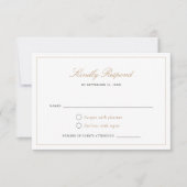 Elegant Script Goud Moderne Kalligrafie RSVP Kaart (Voorkant)