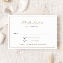 Elegant Script Goud Moderne Kalligrafie RSVP Kaart
