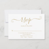 Elegant Script Goud RSVP Kaartje (Voorkant)