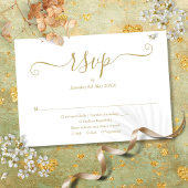 Elegant Script Goud RSVP Kaartje