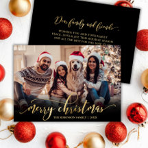 Elegant Script Goud Script Zwart Foto Kerstmis