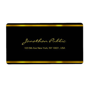 Elegant Script Goud Sjabloon Chic Verzendadres Etiket