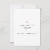 Elegant Script Goud Wit Bruids Douche Uitnodiging (Achterkant)