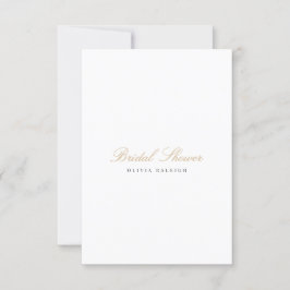 Elegant Script Goud Wit Bruids Douche Uitnodiging