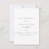 Elegant Script Goud Wit Bruids Douche Uitnodiging (Achterkant)