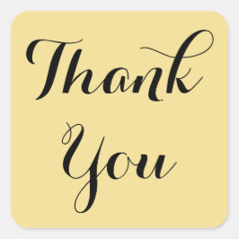 Elegant Script Goud Zwarte Feest Favorieten Dank U Vierkante Sticker