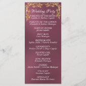 Elegant Script & Gouden Bladeren - Lavendel Weddin Programmakaart (Achterkant)