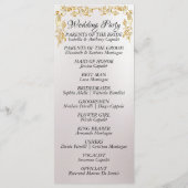 Elegant Script & Gouden Bladeren - Pearl White Wed Programmakaart (Achterkant)