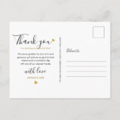 Elegant Script Gouden Hart Bedankt Modern Briefkaart (Achterkant)