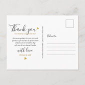 Elegant Script Gouden Hart Moderne Bedankt Briefkaart (Achterkant)