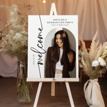 Elegant Script Grad Arch Photo Grad Party Welcome