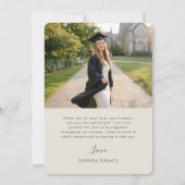 Elegant Script Grad Arch Photo Graduation Party Bedankkaart (Achterkant)