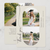 Elegant Script Grad Arch Photo Graduation Party Bedankkaart (Voorkant / Achterkant)