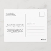 Elegant Script Grad Foto Afstudeeraankondiging Briefkaart (Achterkant)