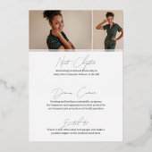 Elegant Script Grad Foto Afstudeeraankondiging Folie Uitnodiging (Achterkant)