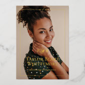 Elegant Script Grad Photo Collage Graduation Party Folie Uitnodiging (Voorkant)