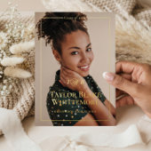 Elegant Script Grad Photo Collage Graduation Party Folie Uitnodiging