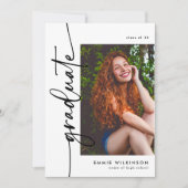 Elegant Script Graduate 4 Photo Collage Graduation Kaart (Voorkant)