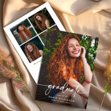 Elegant Script Graduate 5 Foto Collage Afstudeerce